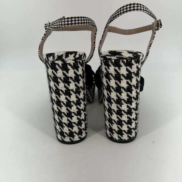 Betsey Johnson Shoes Womens Size 9.5M Black White Houndstooth Melanni Heels‎ Bow - Picture 5 of 13